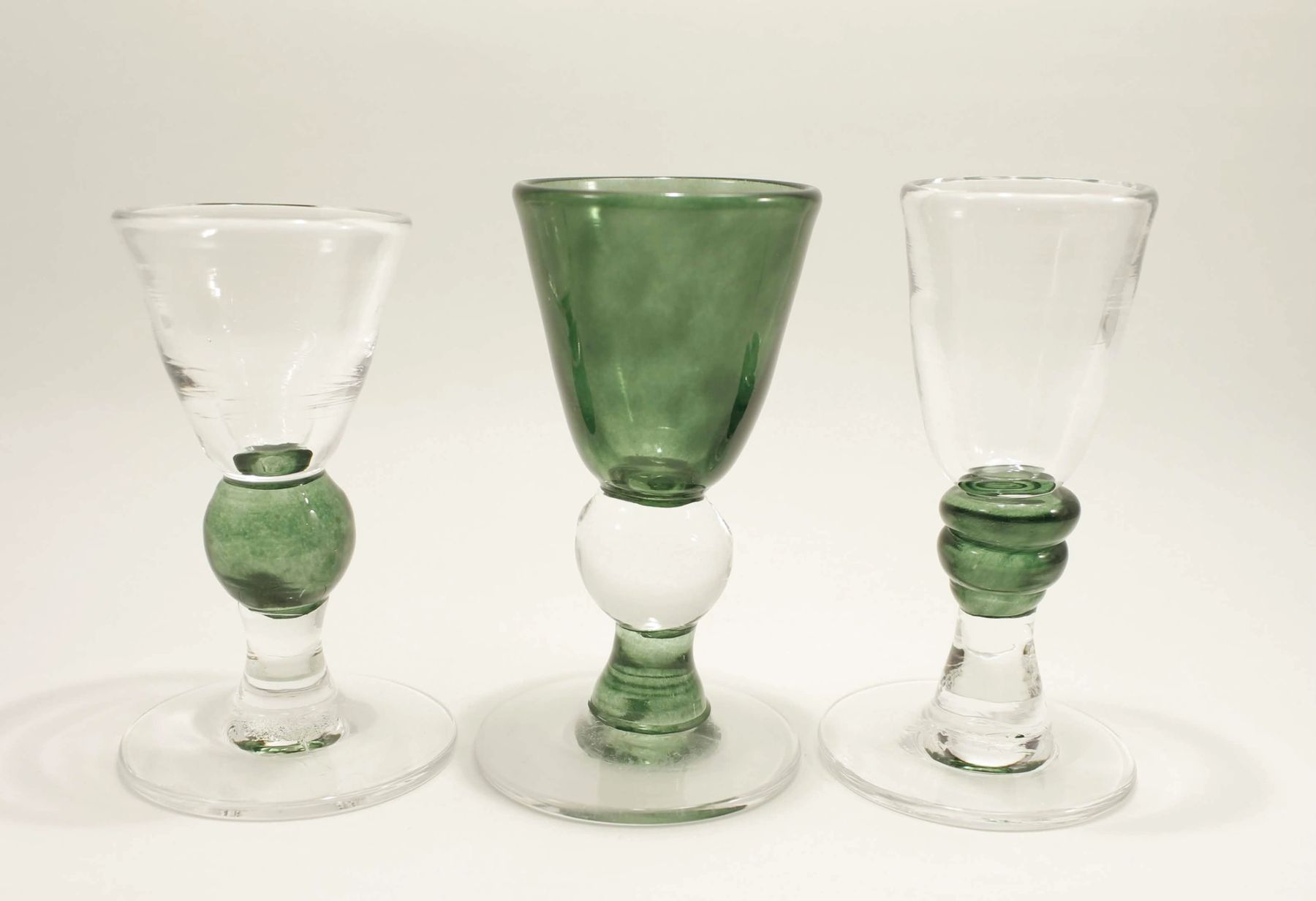 Three small glasses made for snaps