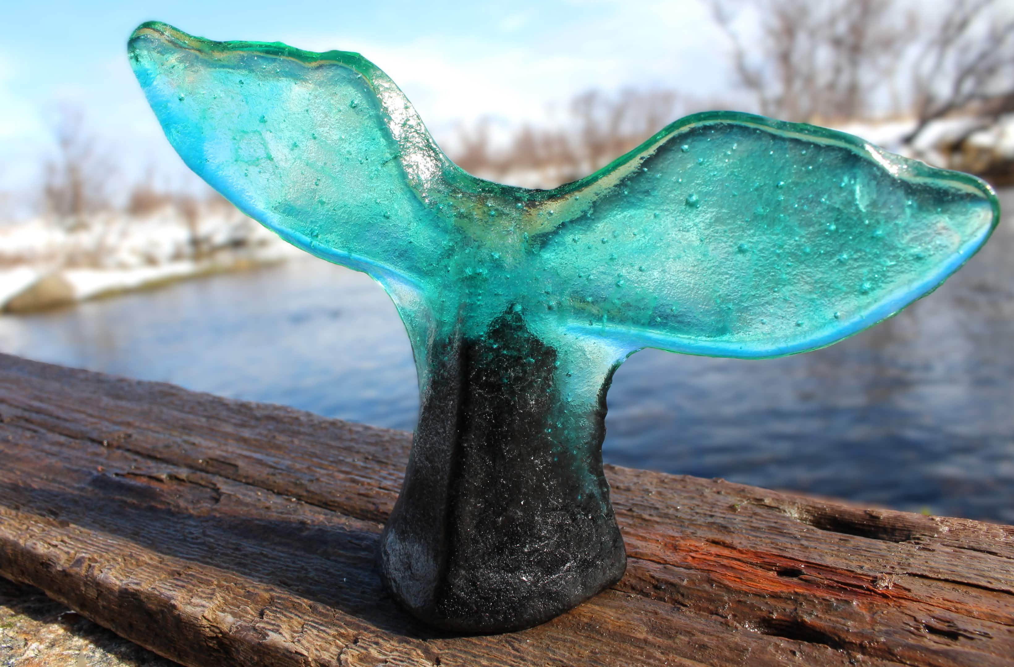 Whale tail sculpture