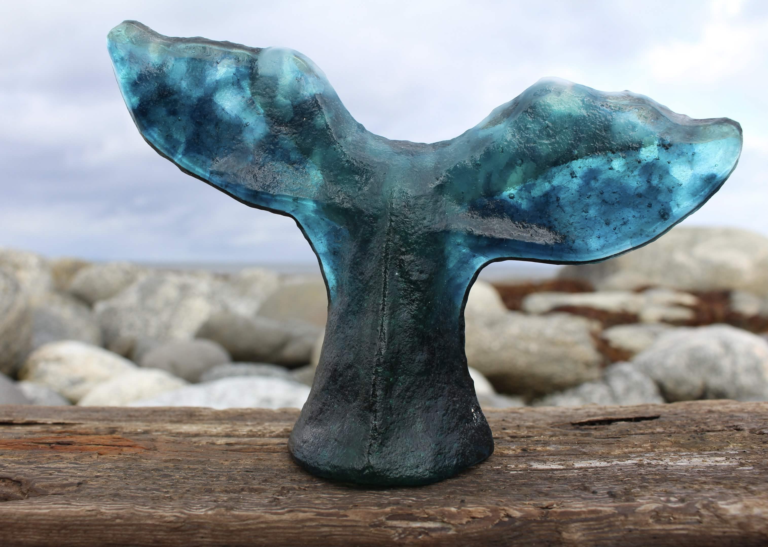 Whale tail sculpture