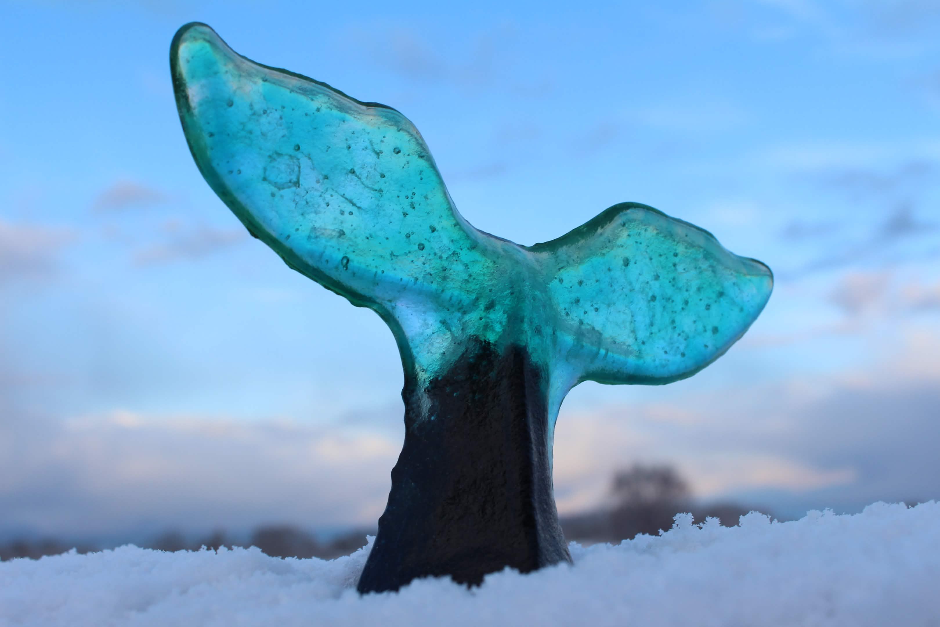 Whale tail sculpture