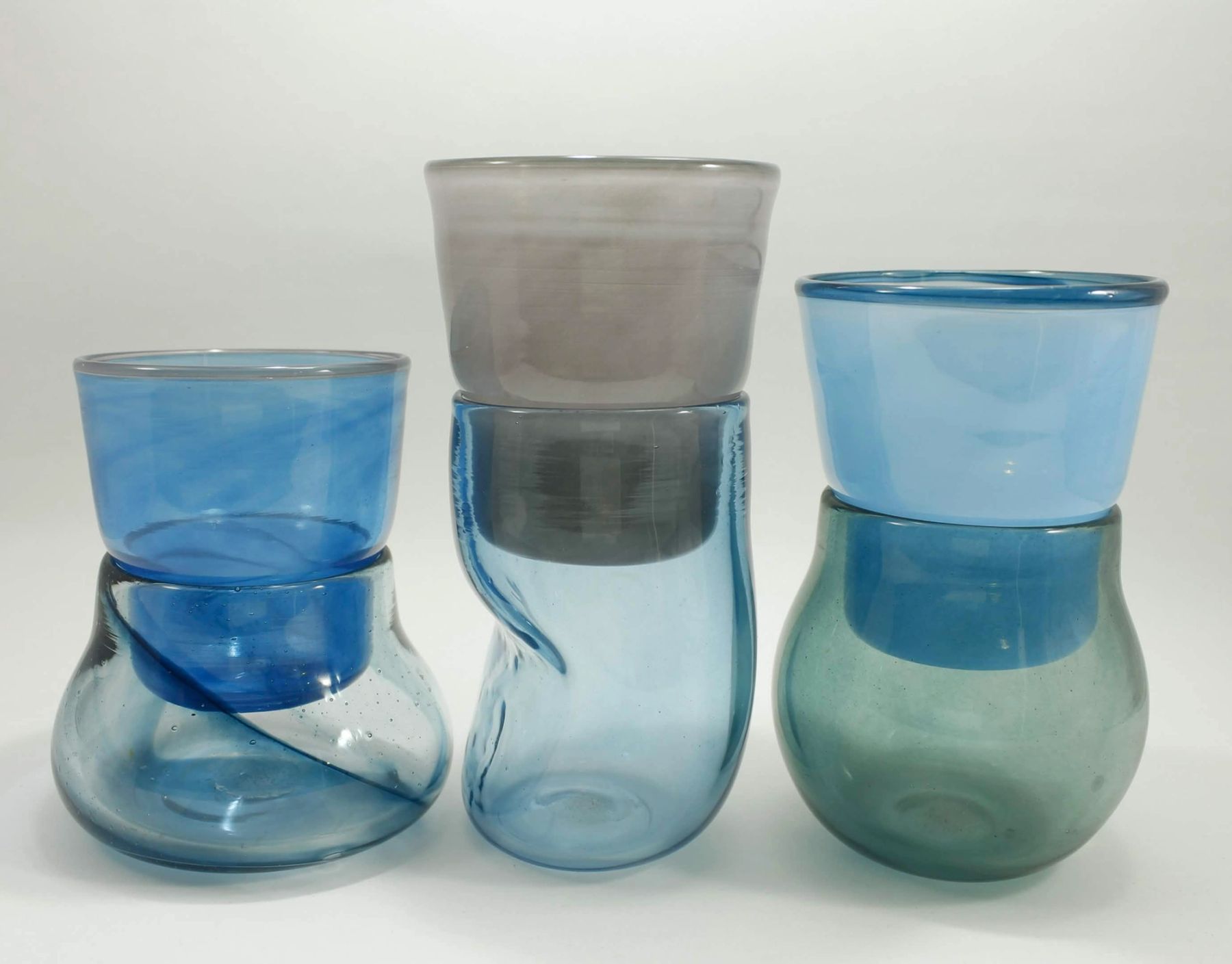 Self-watering planters in glass