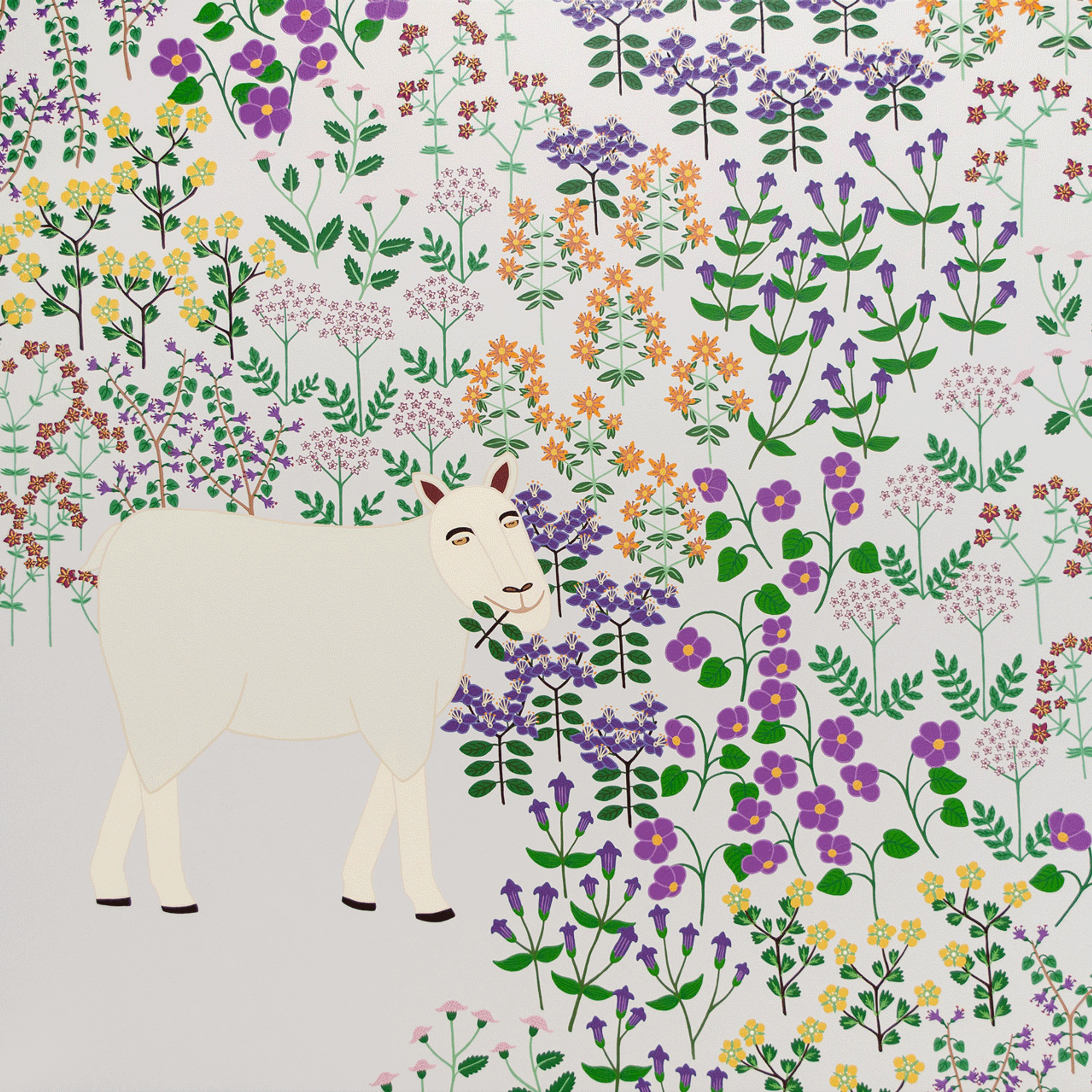 Image of sheep painted by Ayesha Green for her exhibition The Highlander's Farewell at Rokowhiria Art & Heritage