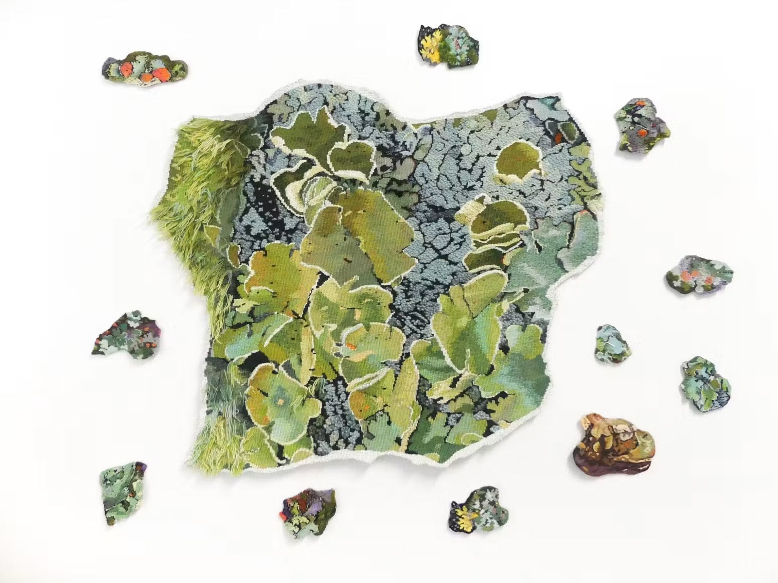 Marilyn Rea-Menzies, Lichen 1, 2020, handwoven tapestry, cotton warp, wool weft.