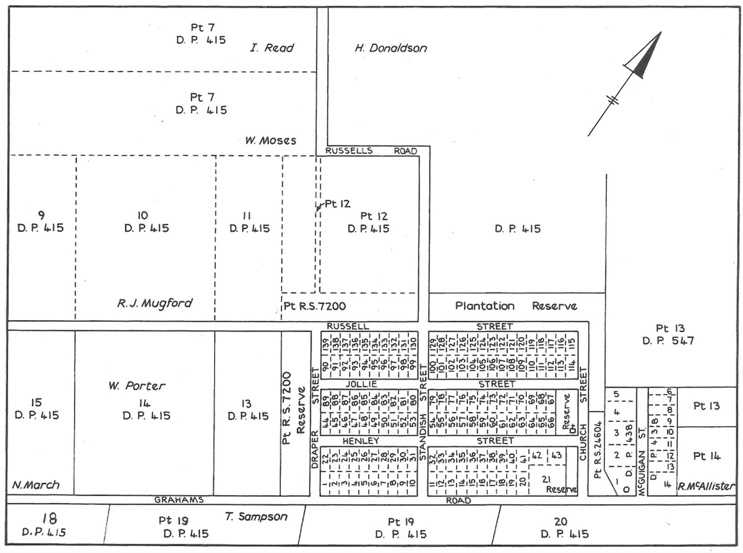 Plan of the Waterton Township.