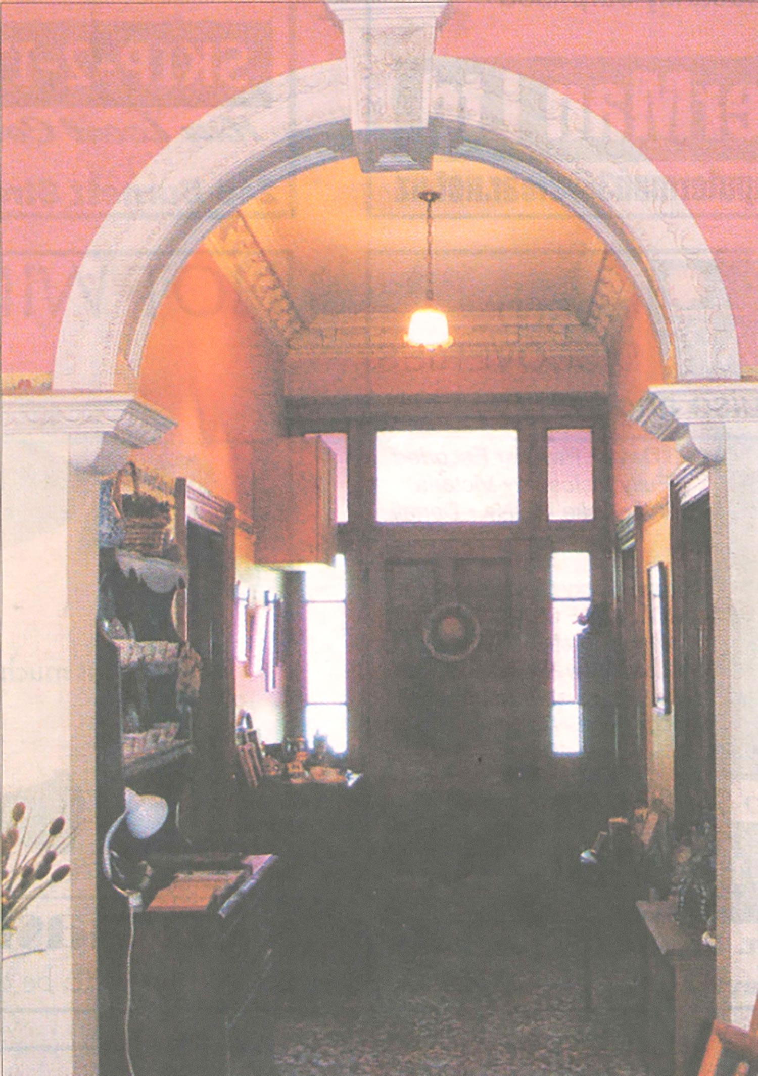 Ornate arch separating the public and private rooms of Weatherly House, West Street, Ashburton.