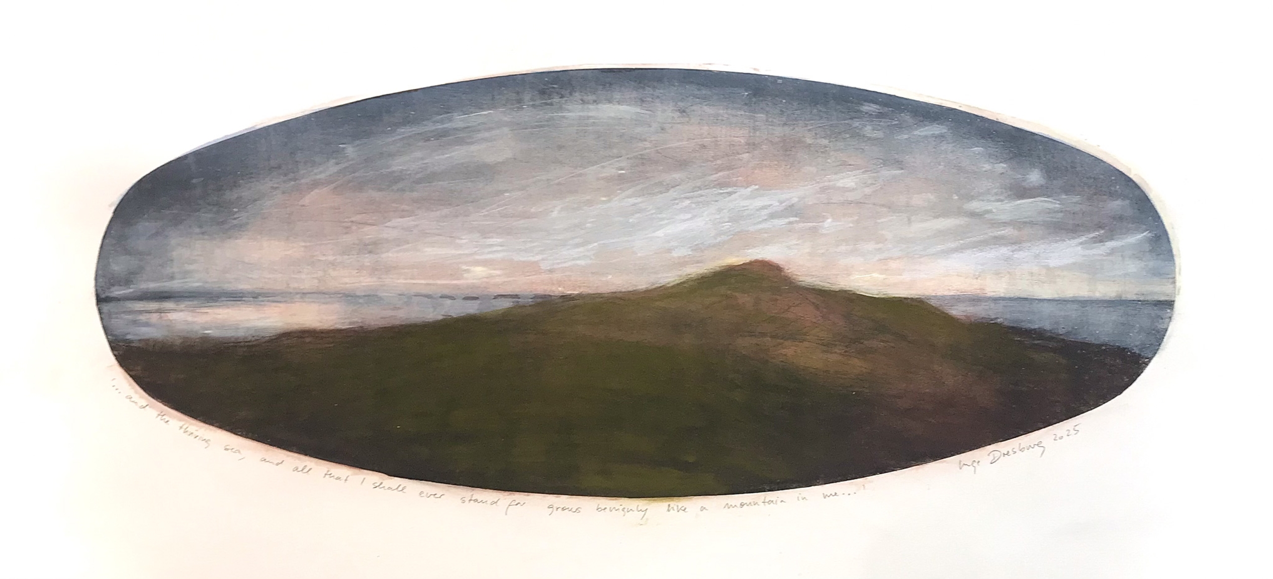 Inge Doesburg, And the thriving sea..., 2025, hand-coloured drypoint print