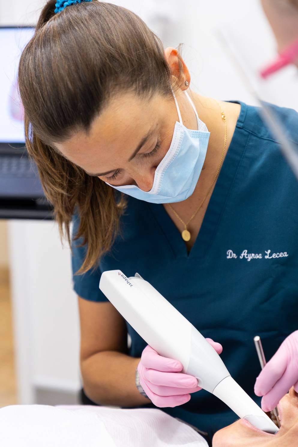 Patient being scanned for clear aligners