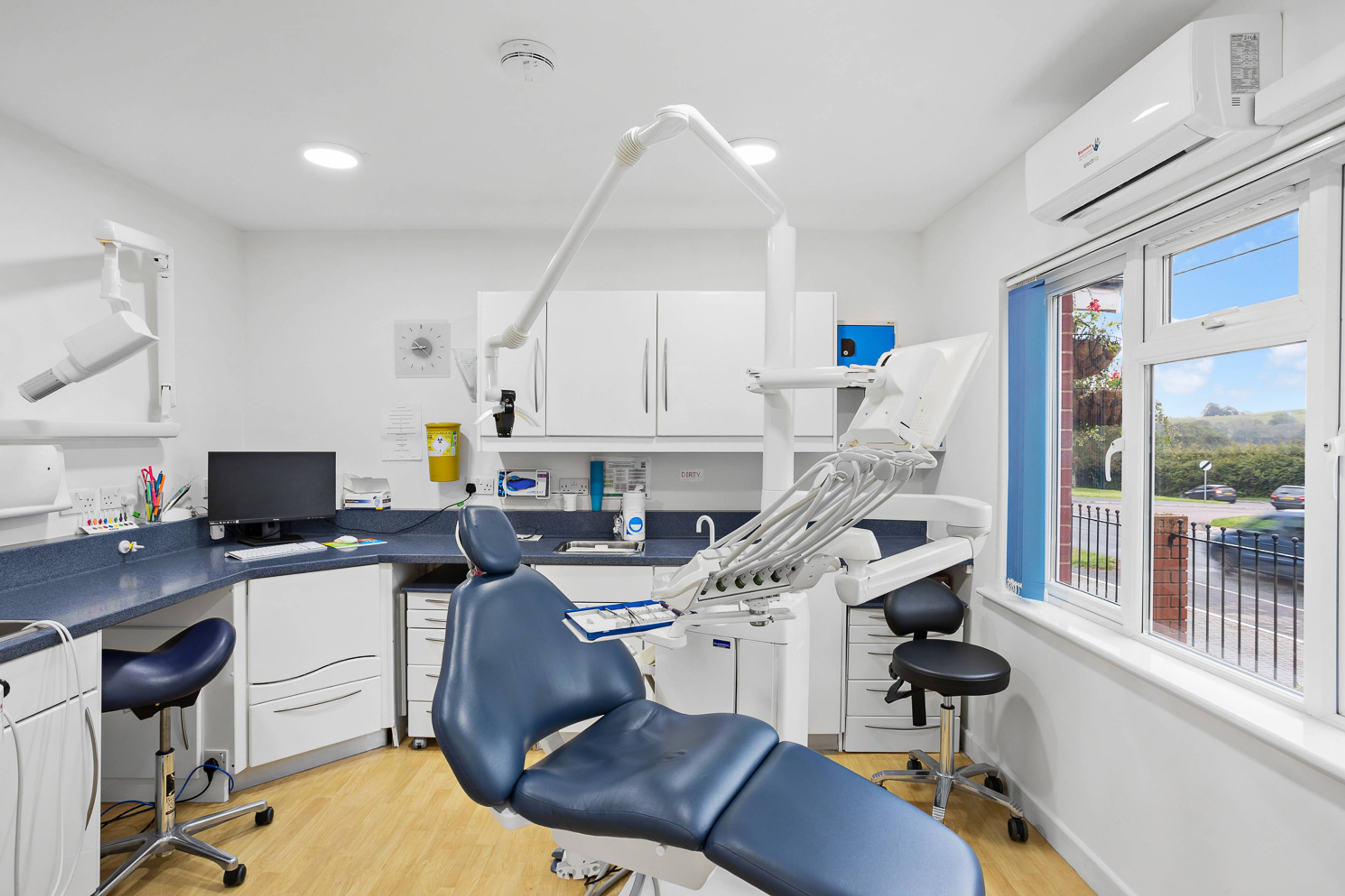 A treatment room at our practice in Budleigh Salterton