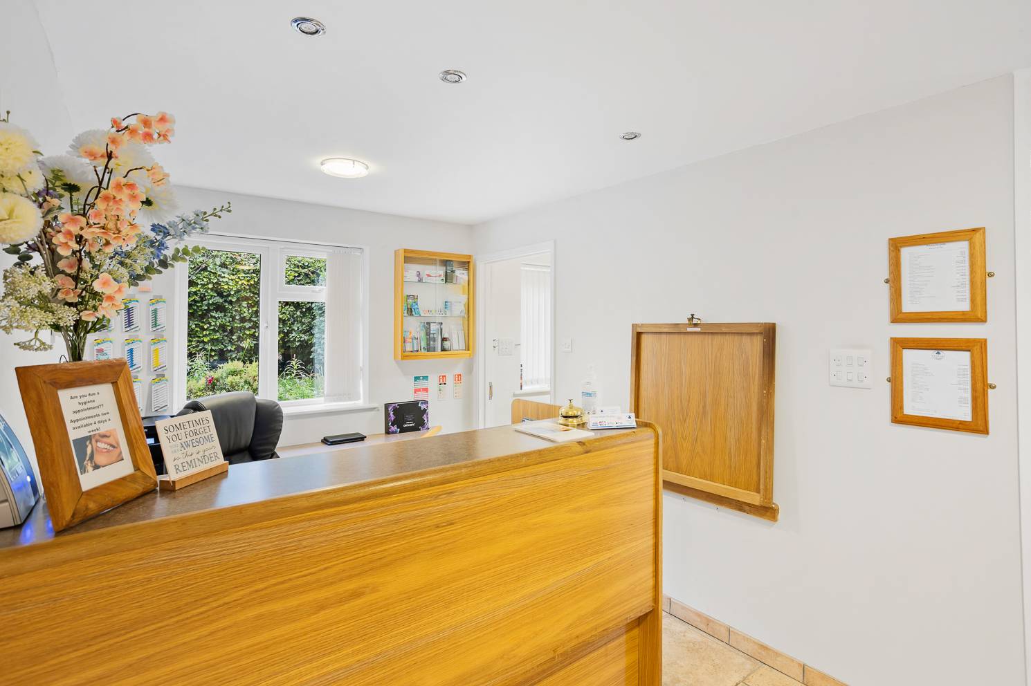 The front of house area of the Ashbury Dental Care practice