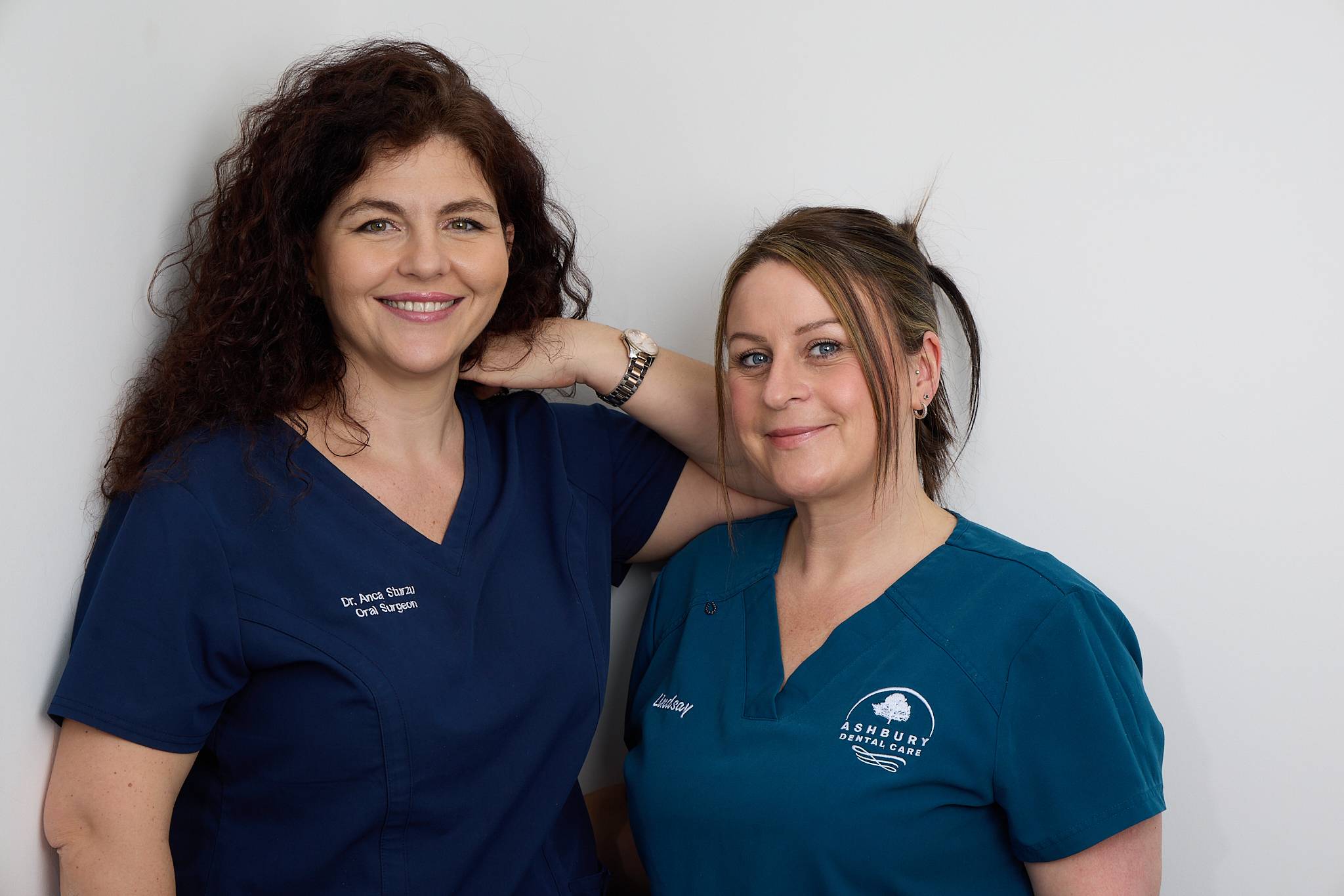 Specialist oral surgeon Anca with nurse Lindsay at Ashbury Dental Care