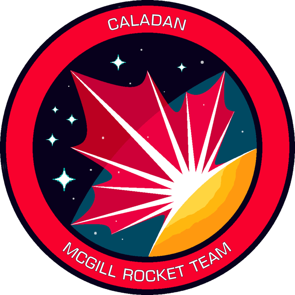 The Caladan Mission Patch featuring a candian maple leaf logo coming out of the sun.