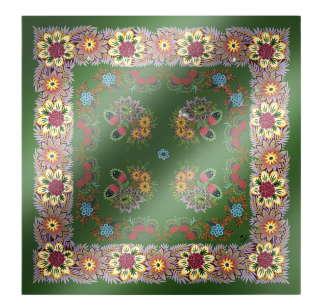 Max Mara Printed silk twill scarf - Green