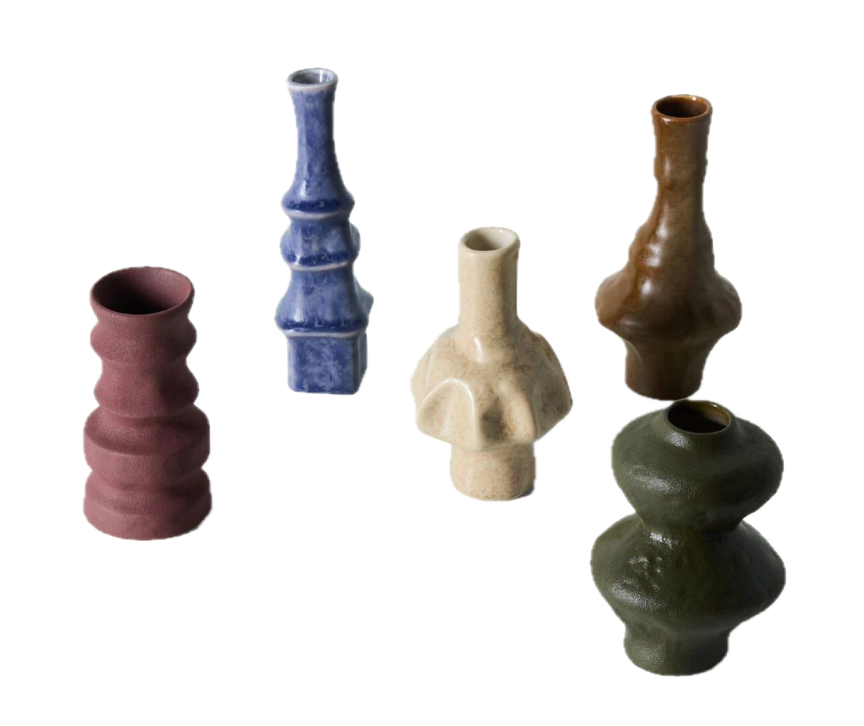 HKLiving Set of 5 Ceramic Vases
