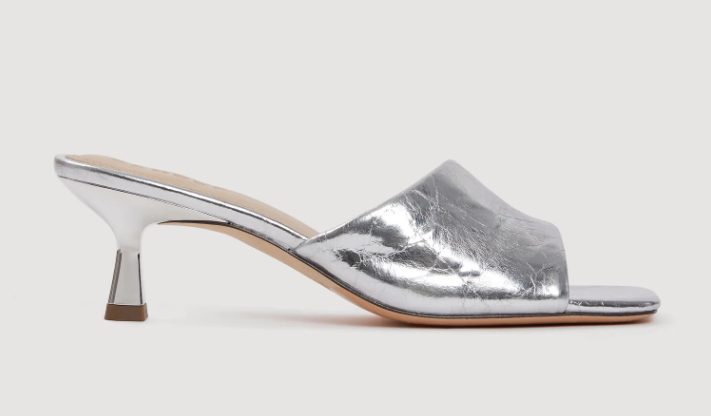 Sandro Mules mit Absatz aus Metallicleder