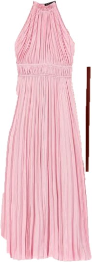 Self-Portrait Pleated halter midi