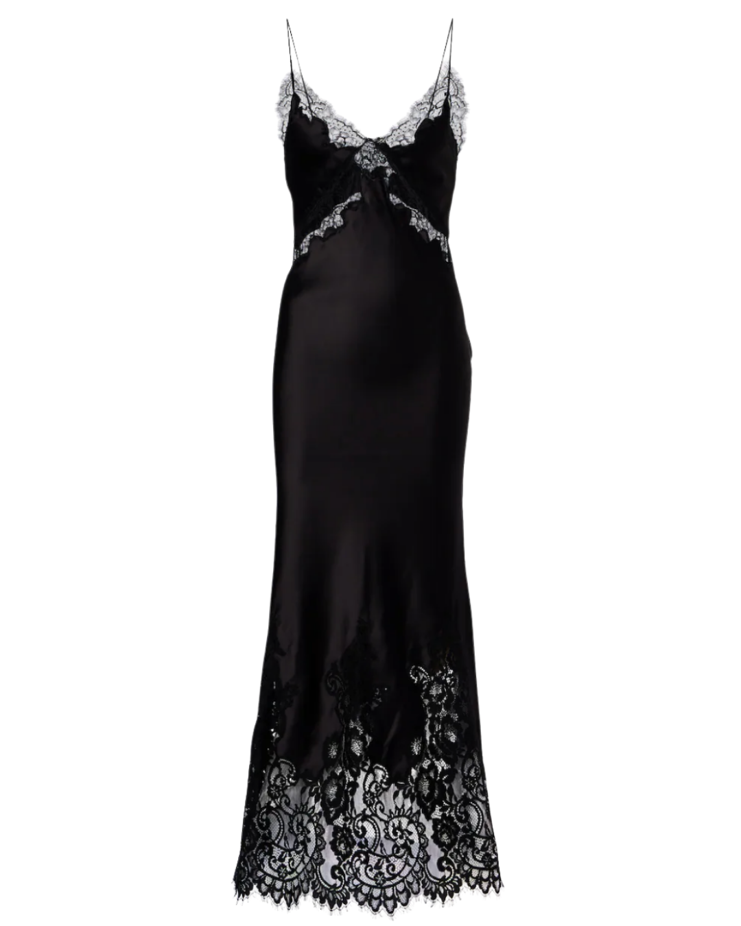 Rebecca Vallance Tamera lace-trimmed satin slip dress
