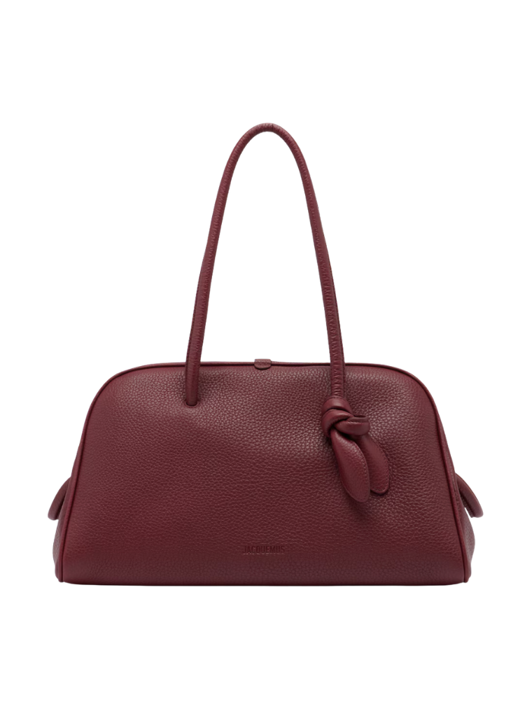 Jacquemus Turismo Medium Leather Bowling Bag - Burgundy