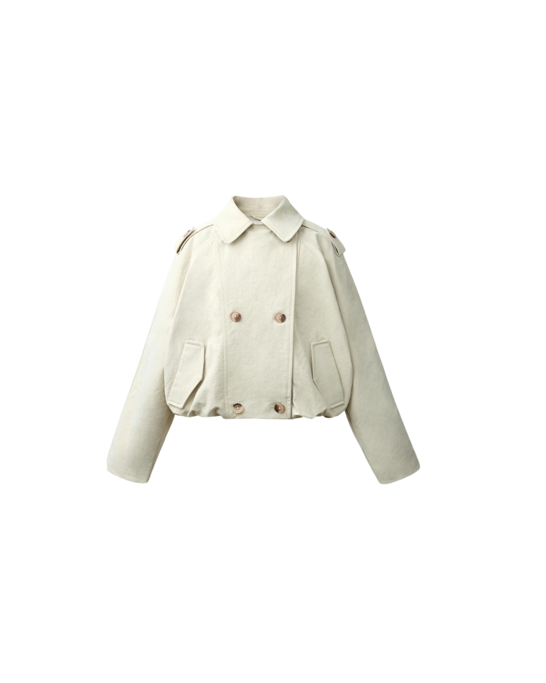 Zara Cropped Elastic-Hem Trench Coat