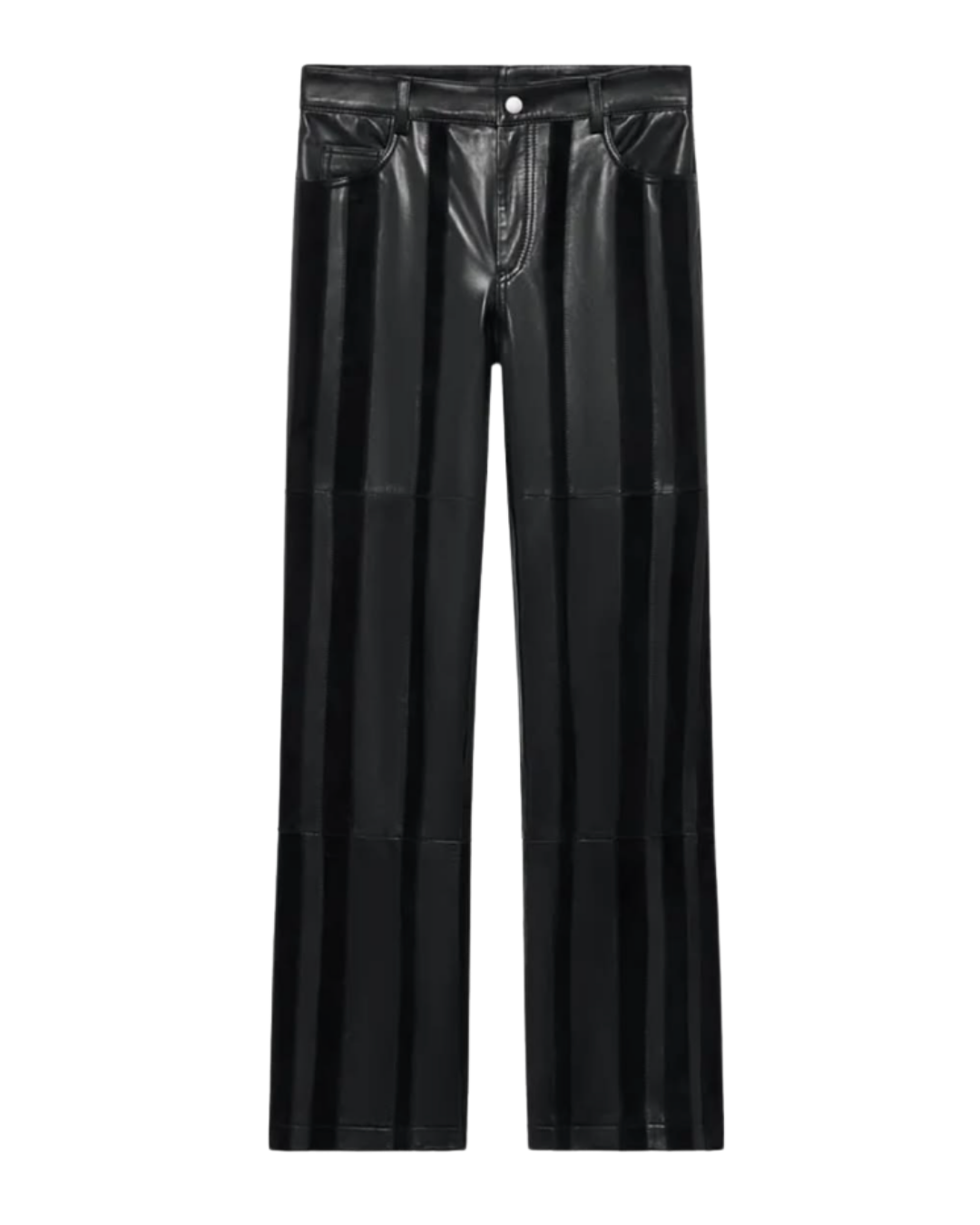 Zara Leather Striped Trousers