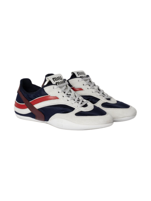 Miu Miu Gymnasium Sneaker aus Funktionsgewebe und Wildleder