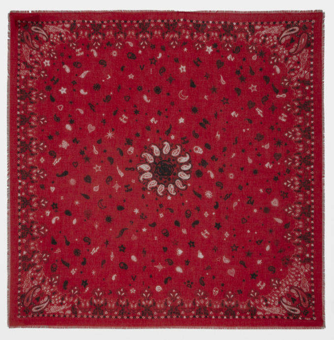 Zadig&Voltaire Rotes Quadratisches Tuch Bandana-Print 