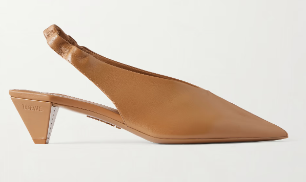 Loewe Origami Cubic 45 leather slingback pumps