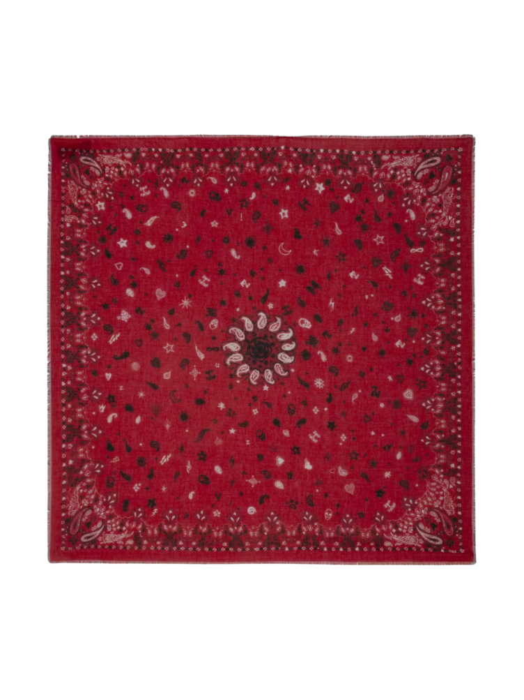 Zadig&Voltaire Rotes Quadratisches Tuch Bandana-Print 