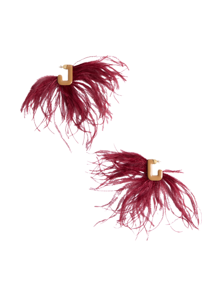 La Double J Ostrich Earrings