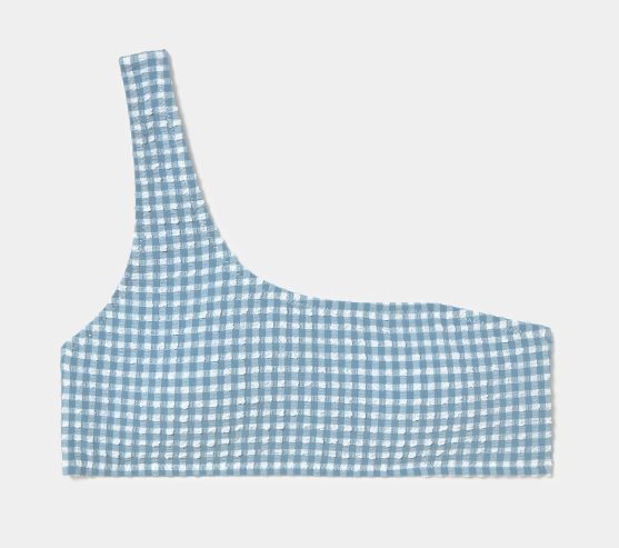 Brownie Asymmetric Gingham Top