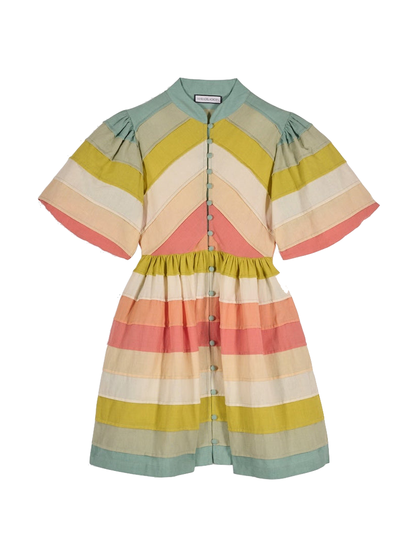 Maria de la Orden Striped Day Dress