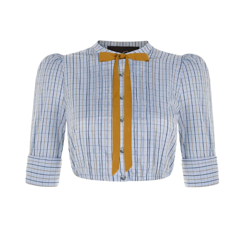 Antonia Zander Fanny Blouse Blue Karo
