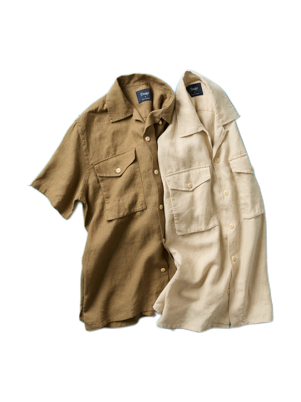 Drake's Linen camp-collar shirt