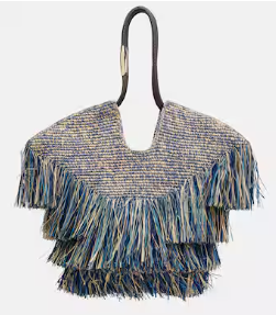 Zimmermann Goldentime Medium fringed raffia tote bag