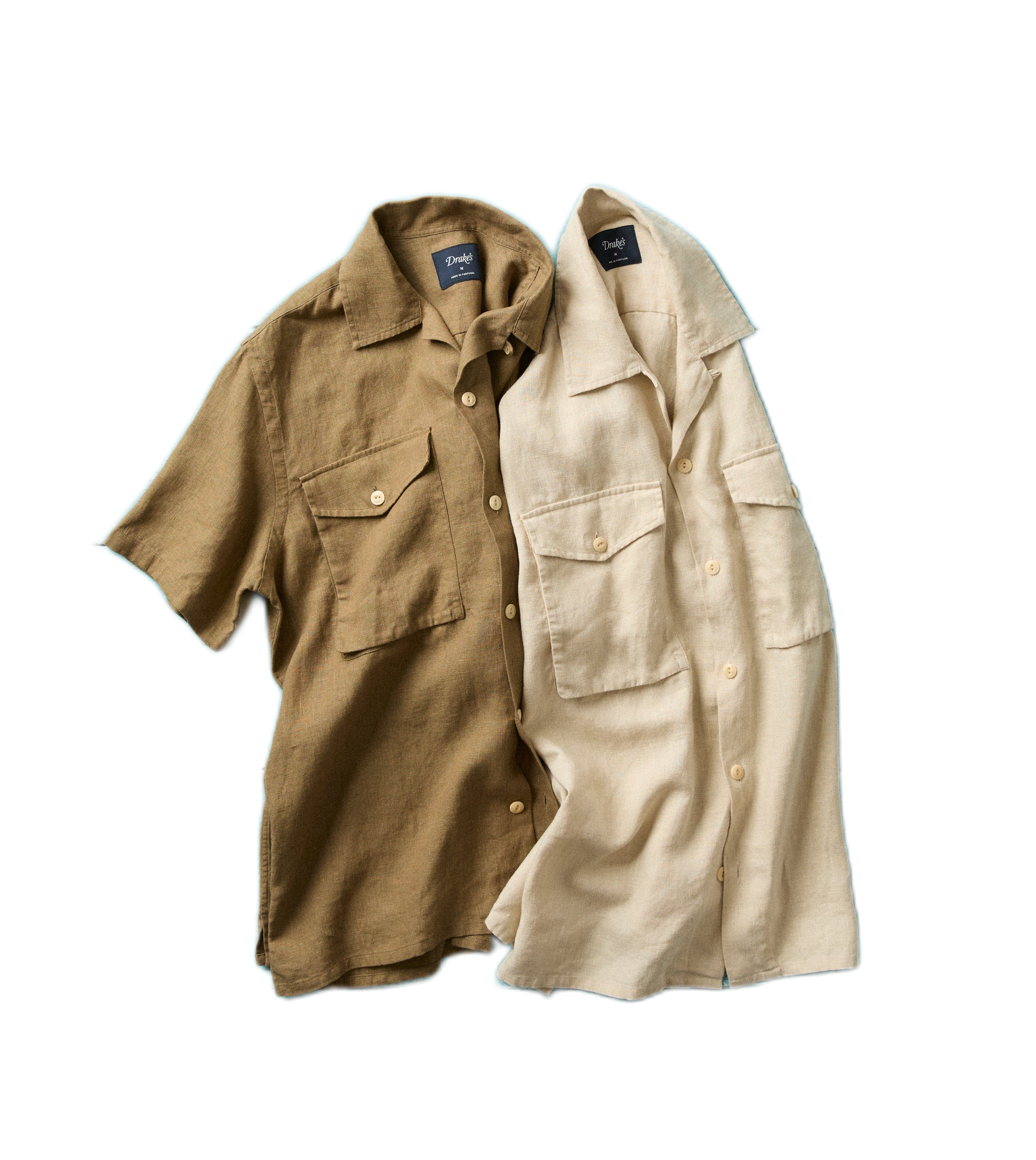 Drake's Linen camp-collar shirt