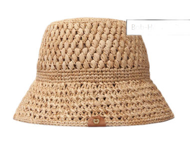 Maje Crochet Raffia Bucket Hat