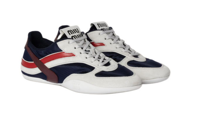 Miu Miu Gymnasium Sneaker aus Funktionsgewebe und Wildleder
