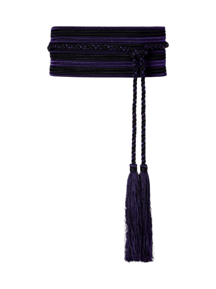 Le Sundial Black Vesper Tasseled Belt