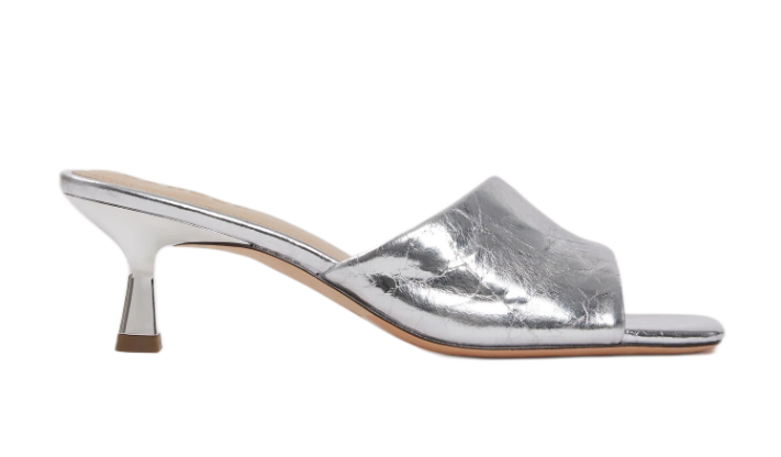 Sandro Mules mit Absatz aus Metallicleder