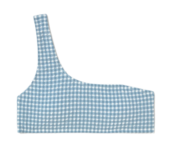 Brownie Asymmetric Gingham Top