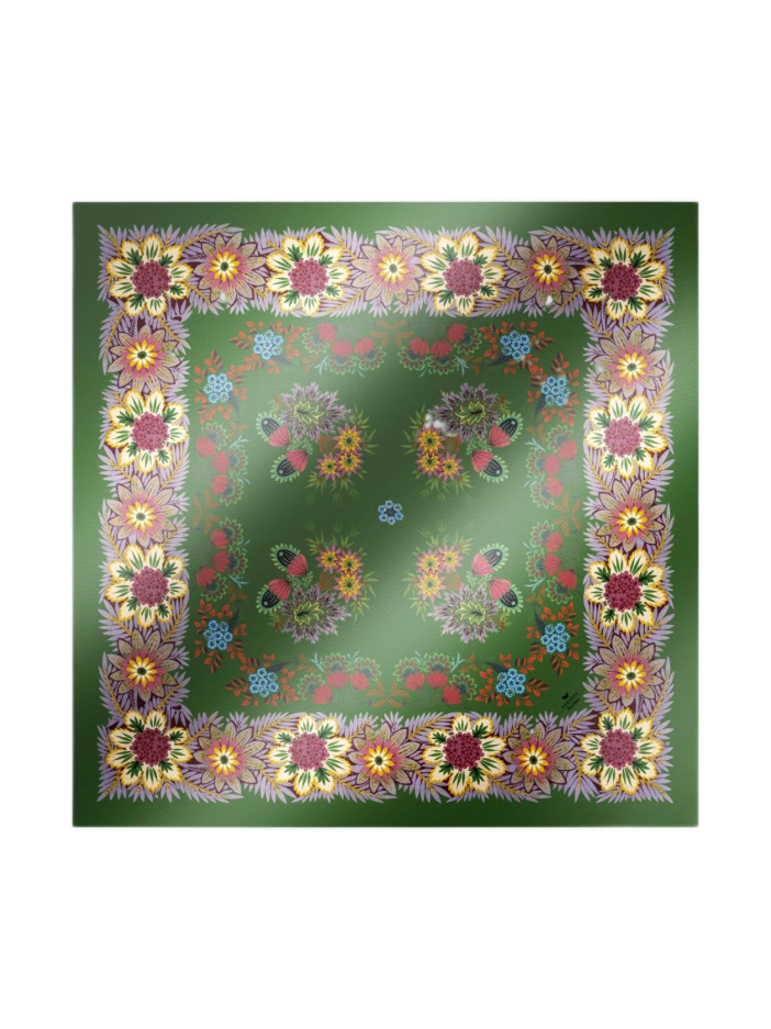 Max Mara Printed silk twill scarf - Green