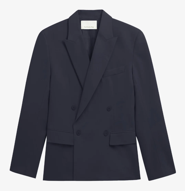 The Frankie Shop Newark Double Breasted Blazer - Navy