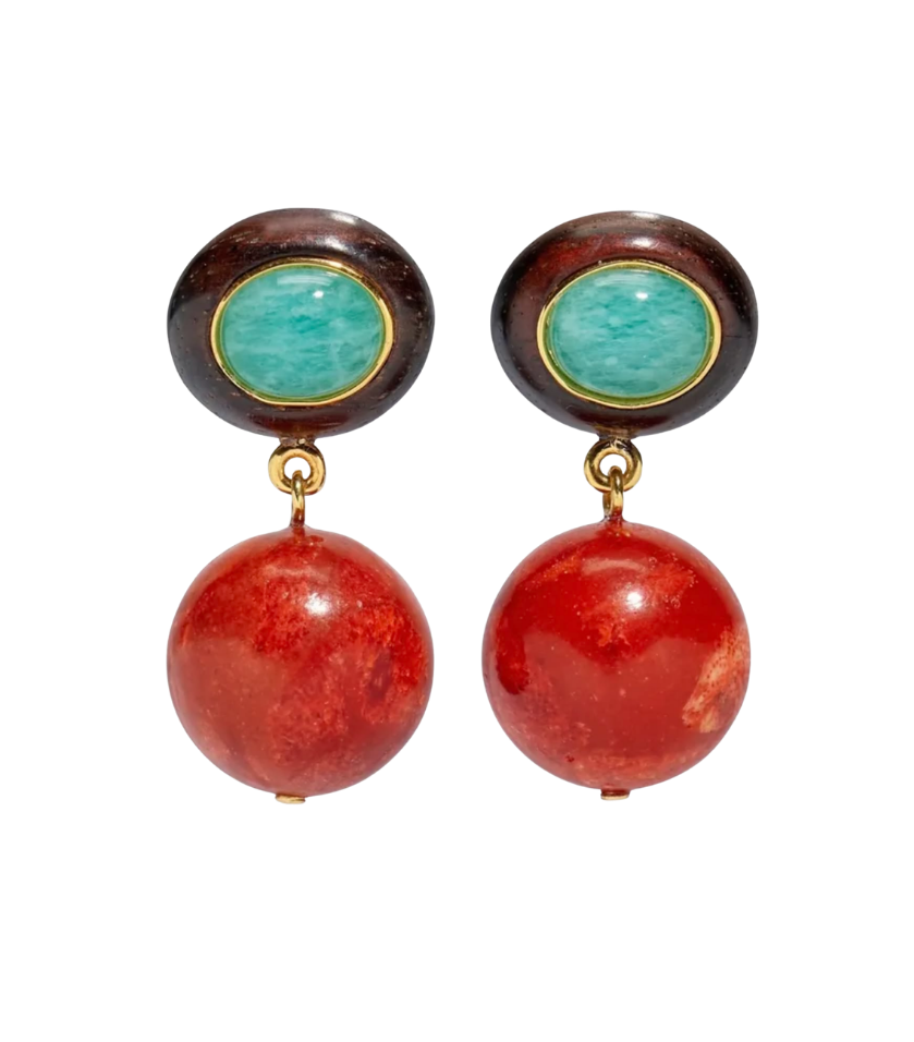 Lizzie Fortunato Laurel Coral Earrings