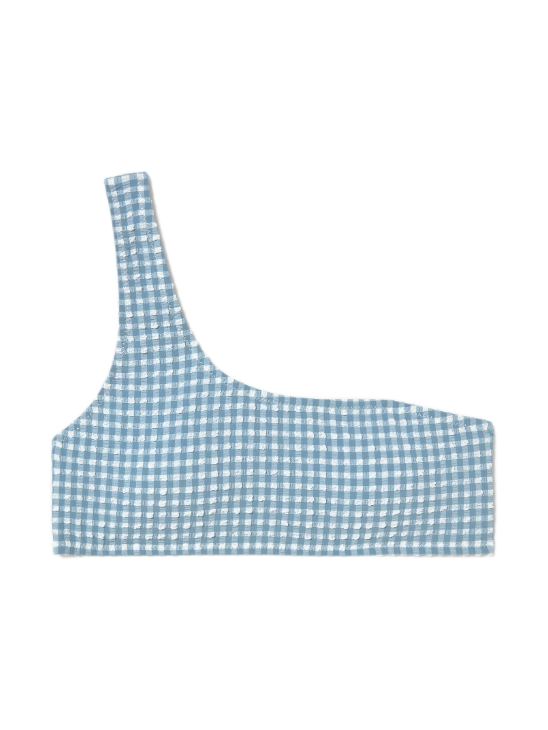 Brownie Asymmetric Gingham Top