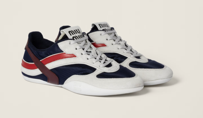 Miu Miu Gymnasium Sneaker aus Funktionsgewebe und Wildleder