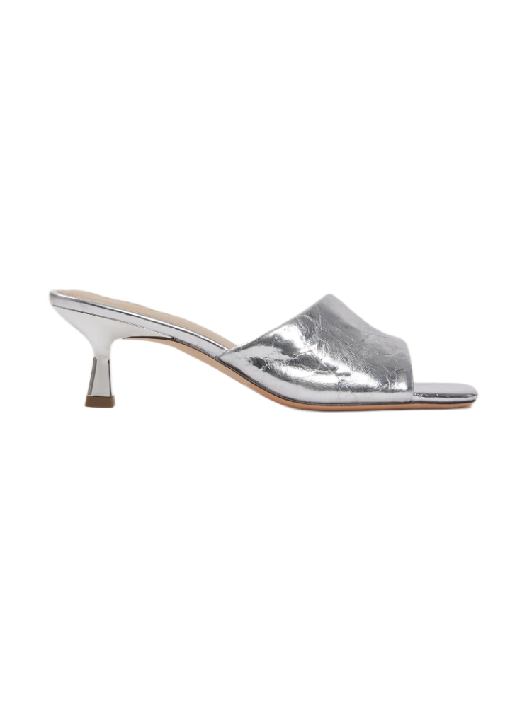 Sandro Mules mit Absatz aus Metallicleder