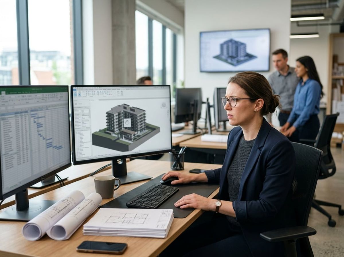 Project team waits at a desk while a colleague struggles through a slow workshared model
