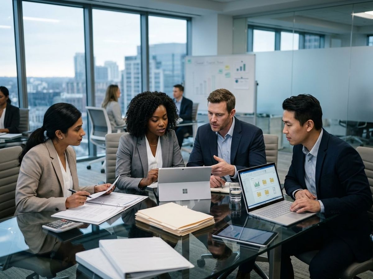 Team members discuss subscription pricing and storage costs during a budget planning meeting