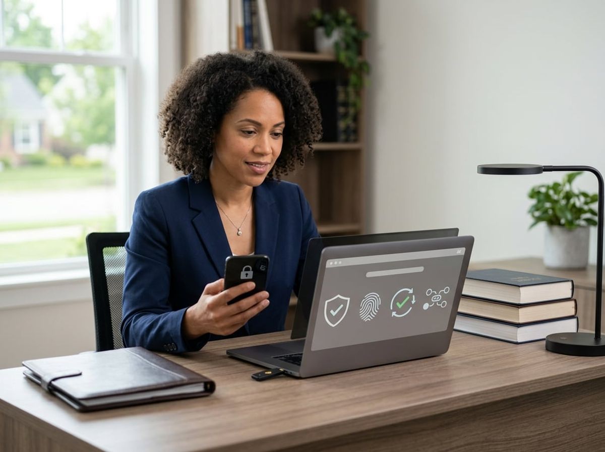 Attorney entering a one time passcode on a phone while logging into a case management portal