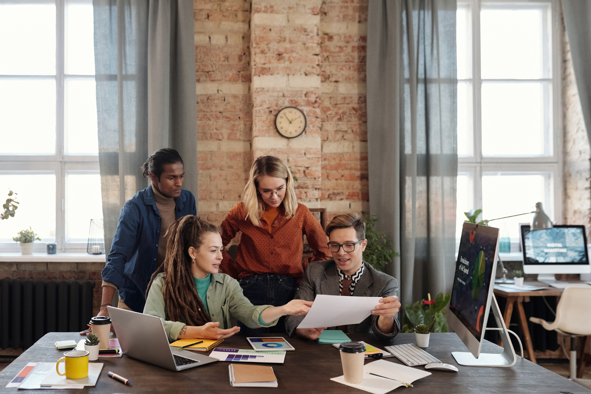 A small business team using remote technology to collaborate and boost productivity