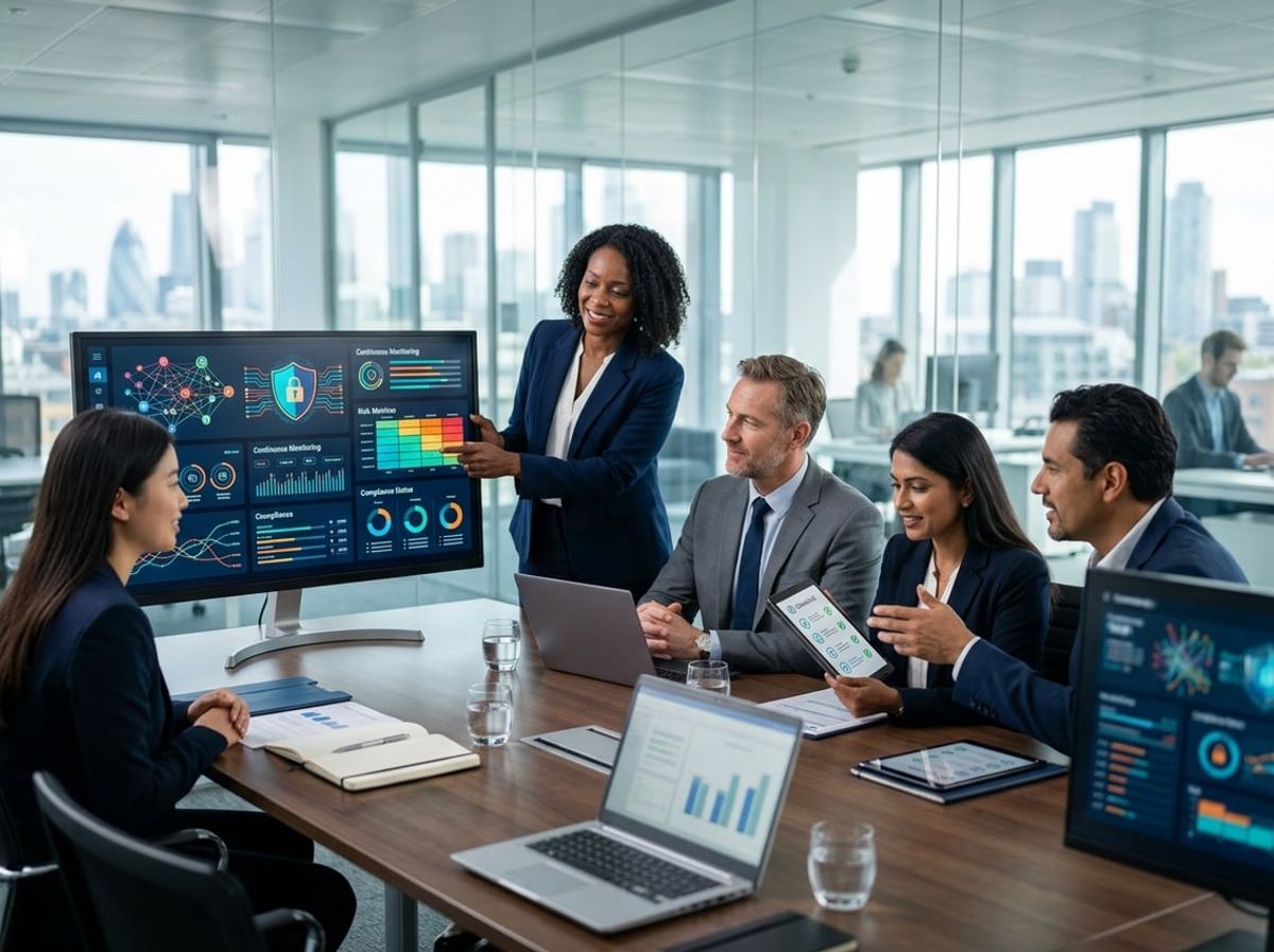 Team reviews renewal paperwork and updated cyber insurance requirements at a conference table